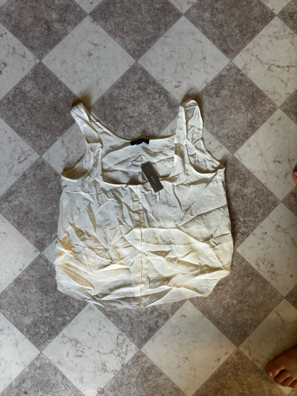 J. Crew Cream Satin Tank